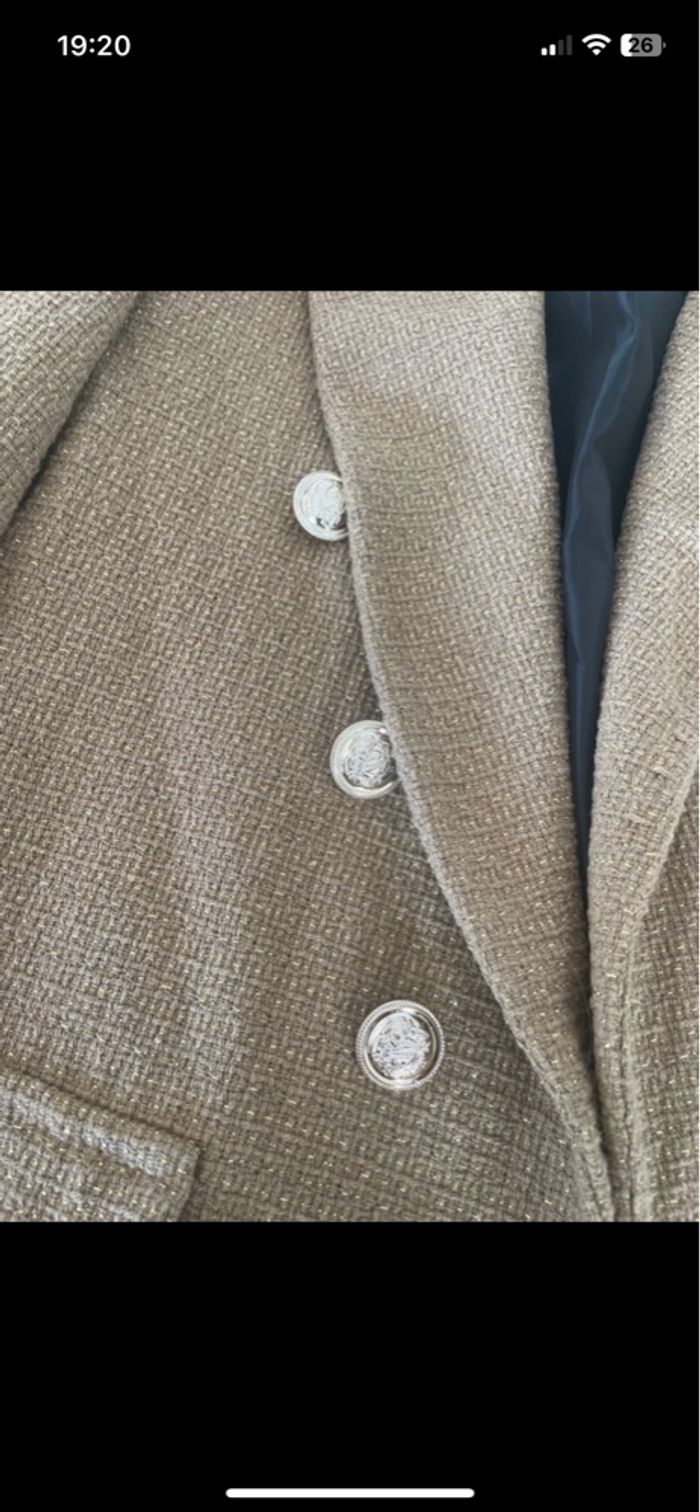 Veste blazer beige structurée taille S - photo numéro 2