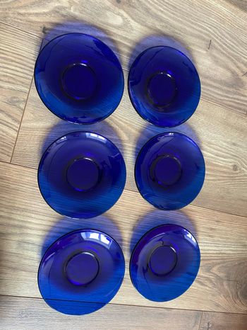 6 petites coupelles bleues 13,5cm