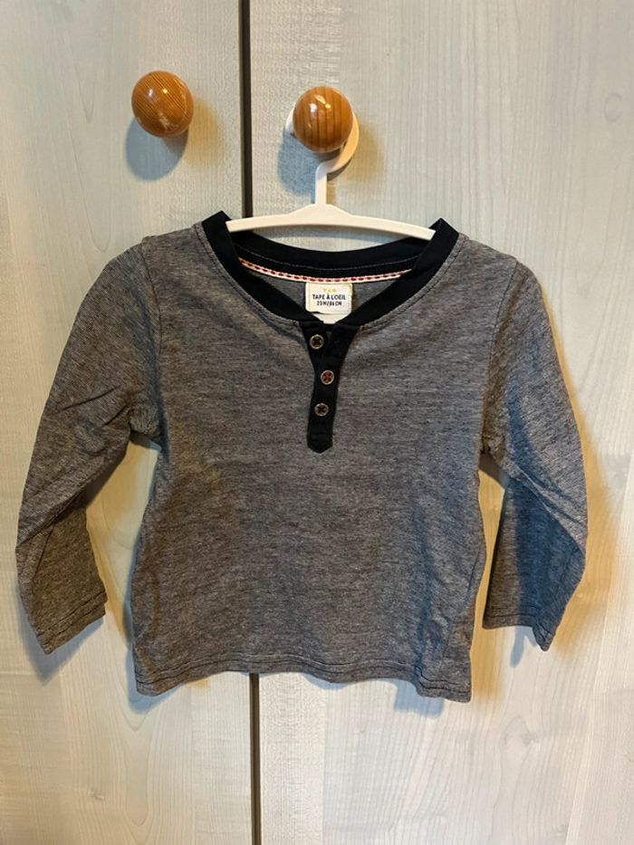 T-shirt manches longues gris chiné