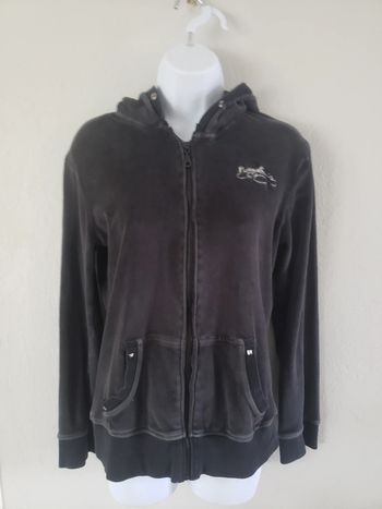 Veste survêtement à capuche velours noire Rica Lewis