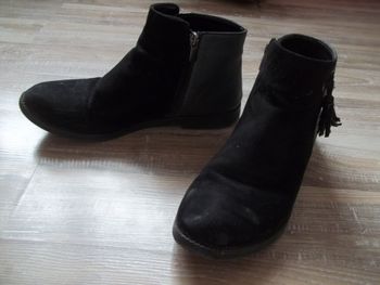 Boot bi-matière noires et argentées Miss F 40 (Ch14)