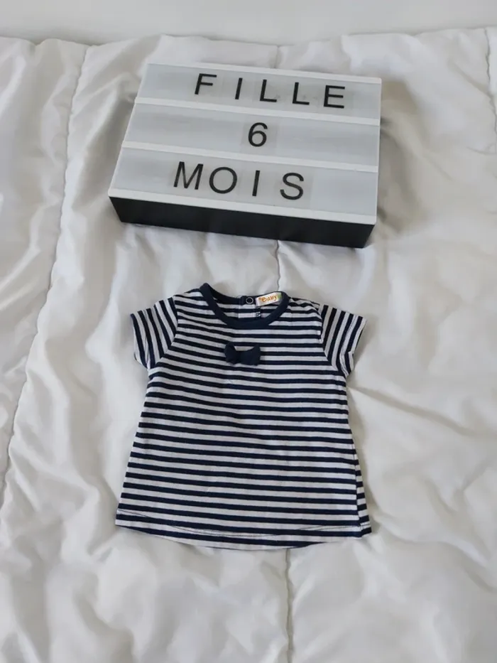 Tee-shirt manche courte fille 6 mois