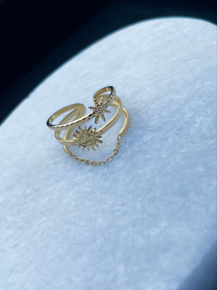 Bague chaîne dorée - photo numéro 3