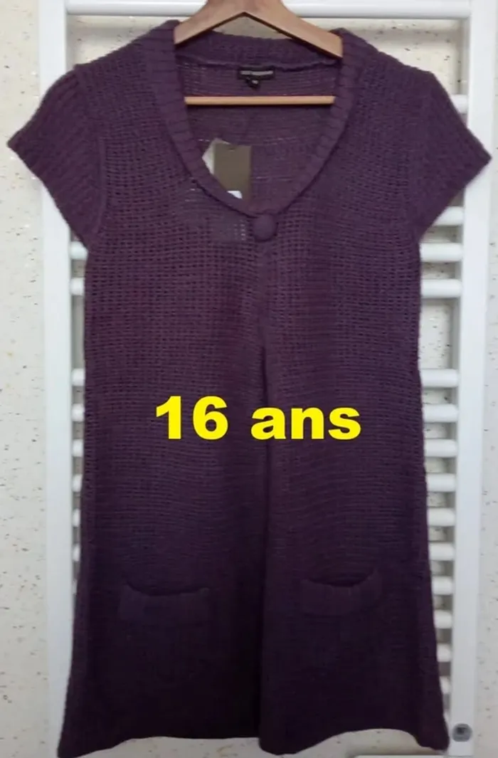 Robe / pull long violet Best Mountain Taille 16 ans