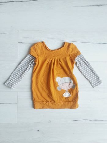 Vêtement fille tee-shirt tunique manches longues Vert baudet 3 ans