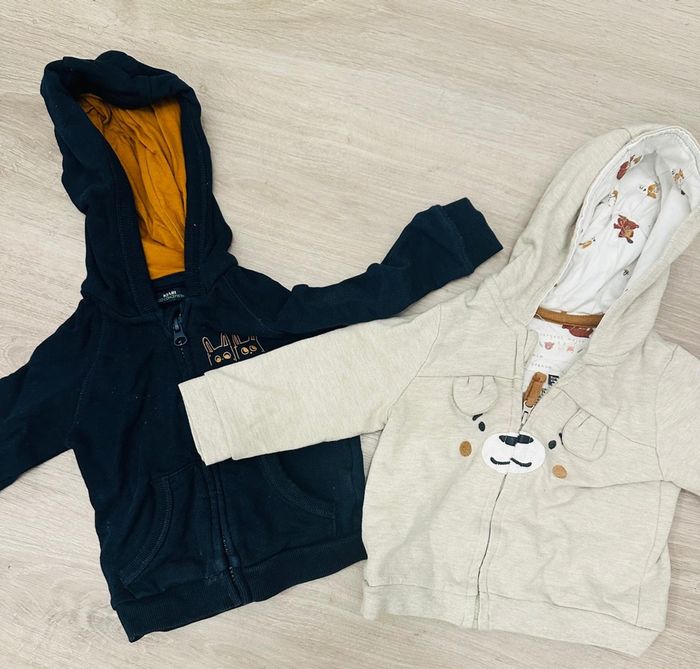 Lot de 2 pulls à capuche