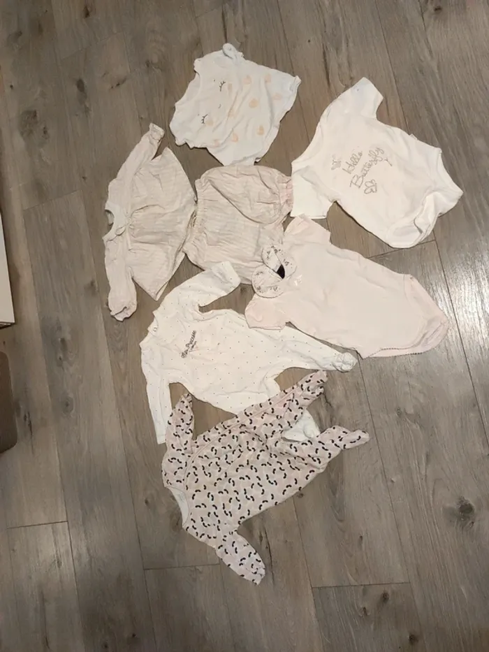 Lot fille 3 mois été blanc rose