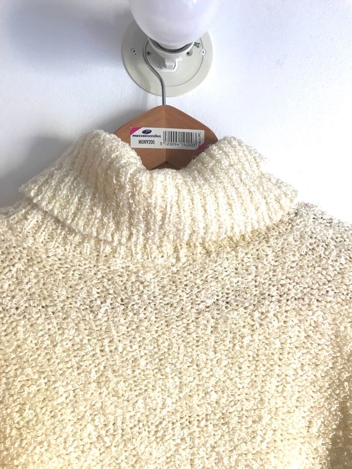 Pull col roulé crème effet bouclettes taille 40/42 - photo numéro 7