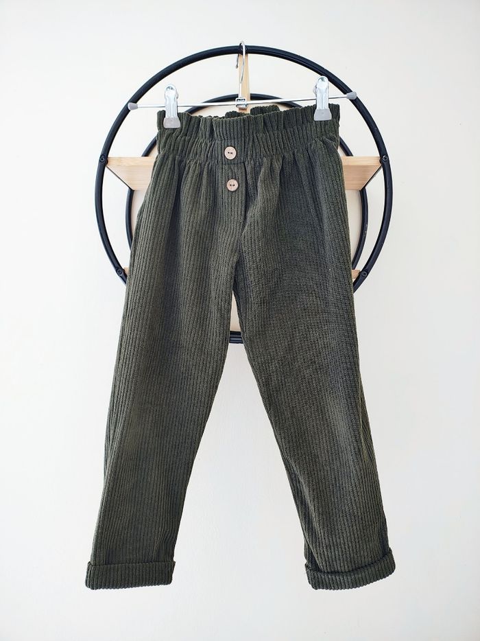 6 ans pantalon hiver côtelé kaki p'tit môme