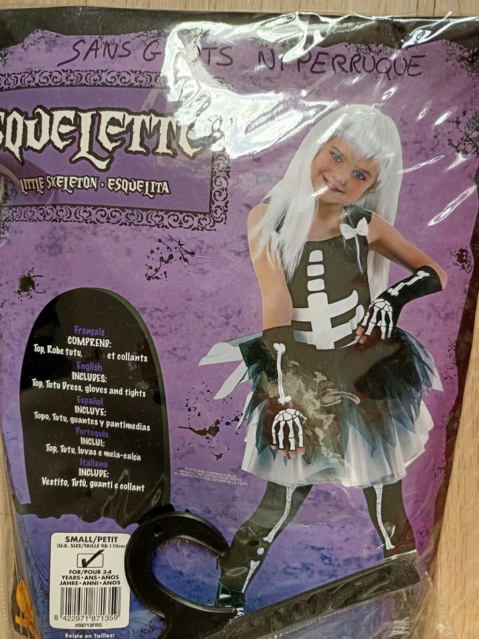Déguisement squelette en 3/4ans - photo numéro 5
