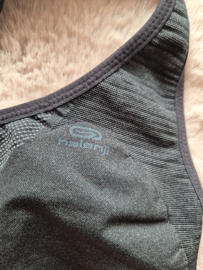 Brassière de sport gris décathlon  taille xs - photo numéro 2