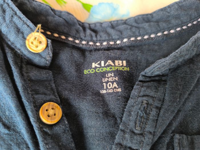 Chemise col mao Kiabi 10 ans lin et coton - photo numéro 3