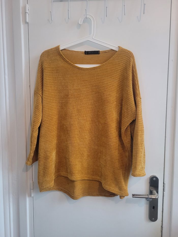 Haut moutarde manches 3/4
