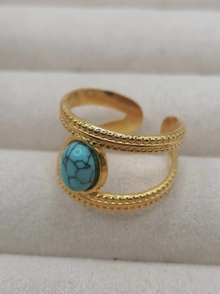 Bague en acier inoxydable ajustable doré - photo numéro 2