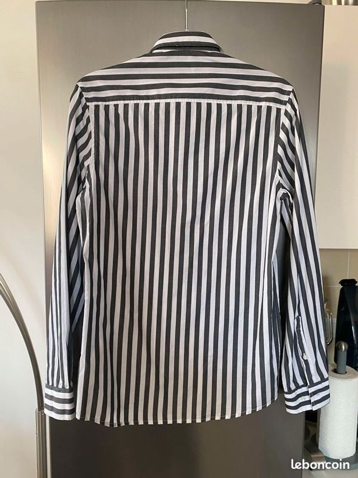 Chemise Rayée Taille S Galeries Lafayette Blanche Grise Neuve Homme - photo numéro 6