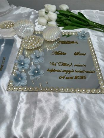 Plateau à alliances pour mariage et fiançailles 