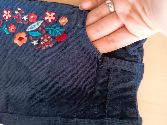 Pantalon velours 9 mois dpam fleurs - photo numéro 4