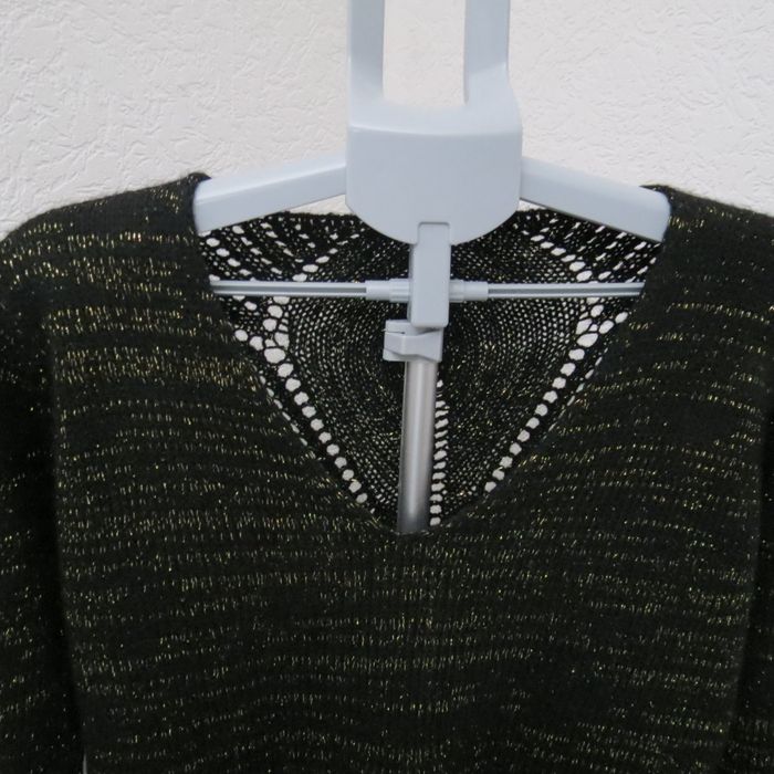 ✨ Pull ajouré noir & doré – Made in Italy – mélange mohair & laine ✨ - photo numéro 3