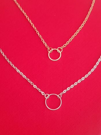 Lot de 2 Collier a chaîne pendentif argente et doré