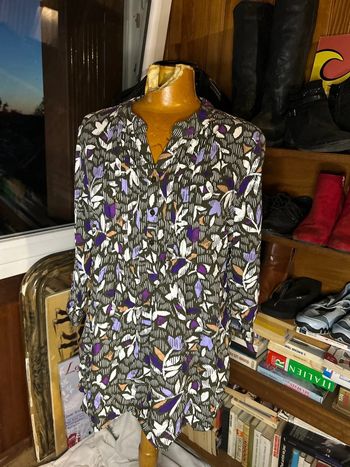 Blouse longue damart motifs kaki