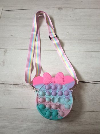 Petit sac à main enfant fille pop rond 10 cm tête Minnie