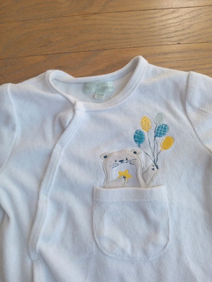 Pyjama velours chaud fille garçon 23 mois Mes Petits Cailloux - photo numéro 3