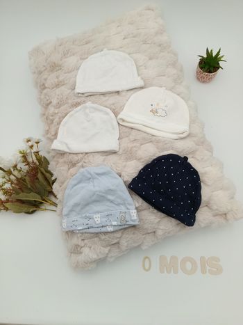lot de 5 bonnets naissance