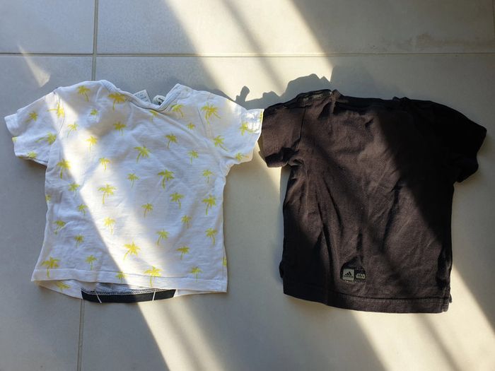 2 t shirt manche courte disney adidas taille 6-9 mois 75 cm - photo numéro 2