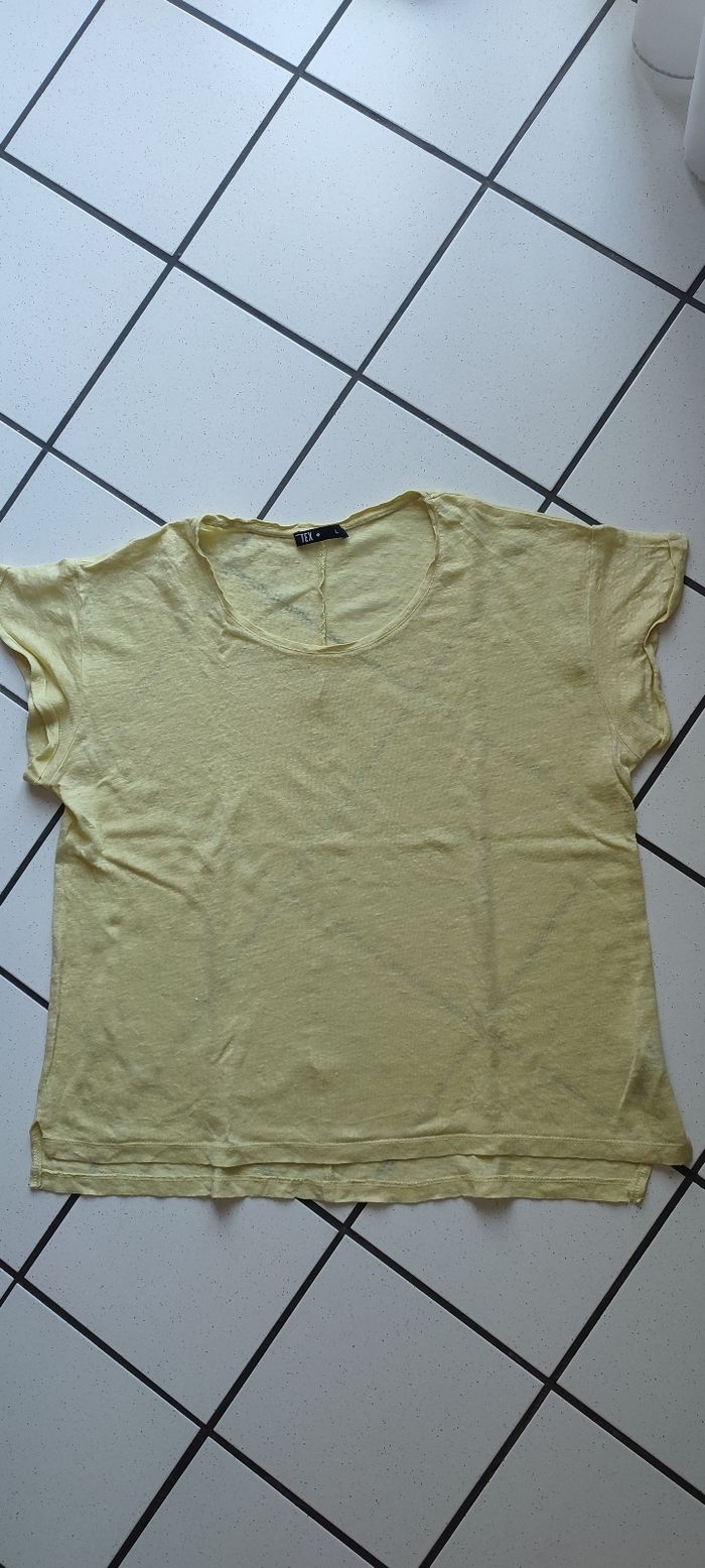 T shirt taille L en lin Tex