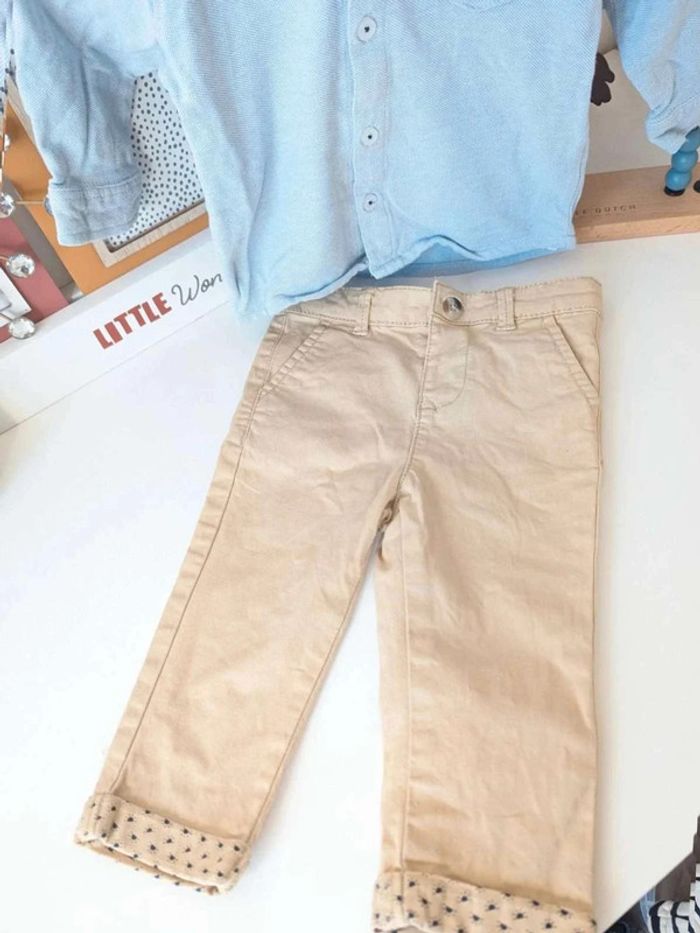 Ensemble chemise  pantalon  bonjour  tao  12 mois - photo numéro 2