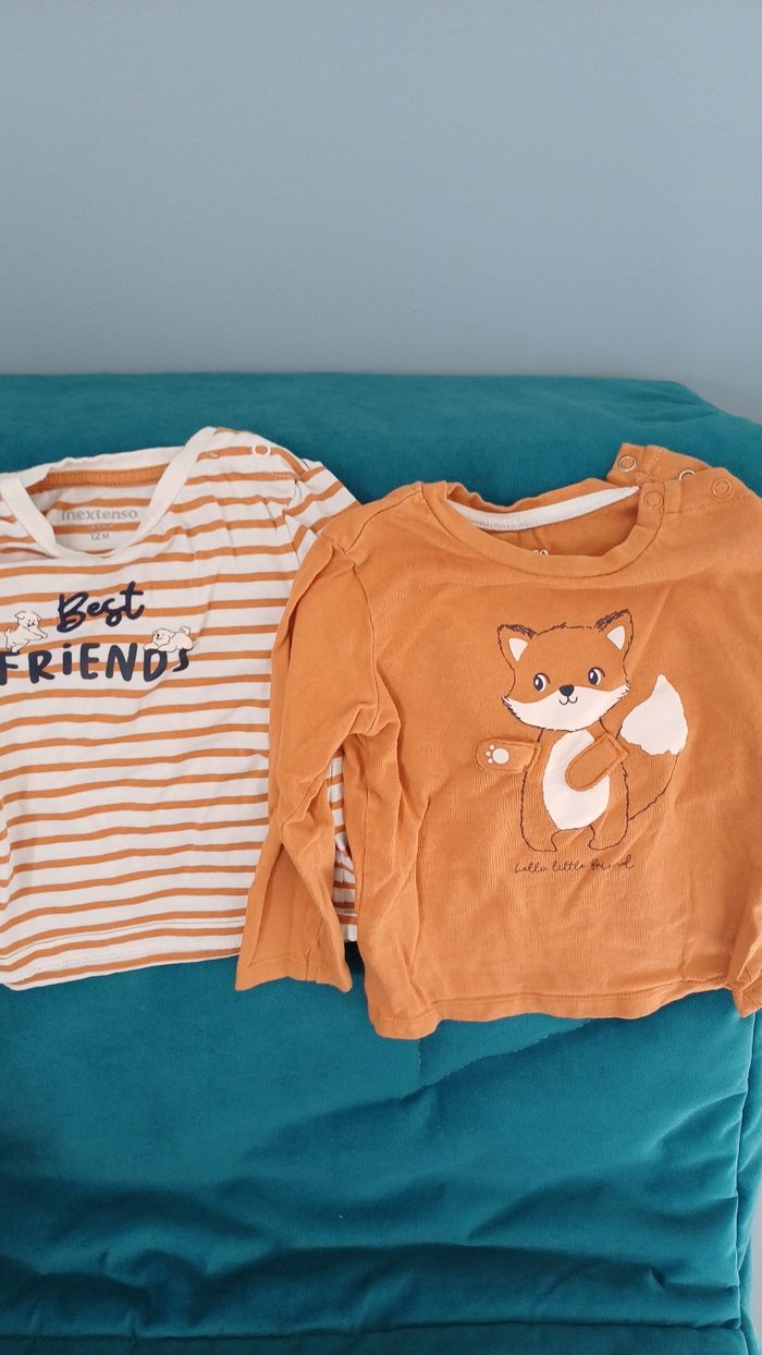 2 hauts a manches longues In Extenso 12 mois