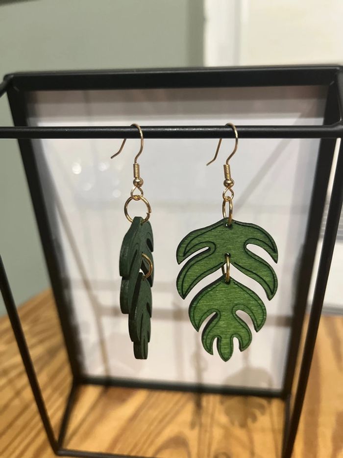 Lot de boucles d’oreilles en bois - photo numéro 4