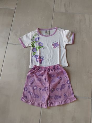 Short et t shirt fille 18 mois