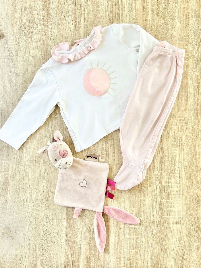 Pyjama & doudou bébé fille