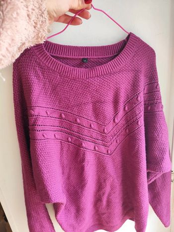 Pull d'hiver violet mauve rose foncé