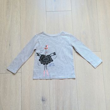 Maillot manche longue blanc rayé noir. Fille 3 ans. Marque Gémo