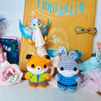Peluche disney pixar Nick Wild et Judy Hopps zootopia crochet amigurumi