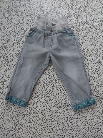 Pantalon jean fille Obaïbi 18 mois – 100% coton 💕