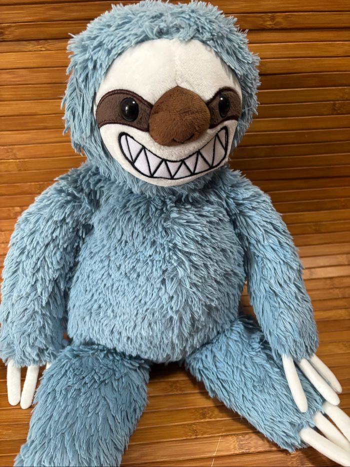 Doudou paresseux bleu blanc dpam du pareil au même que - photo numéro 3