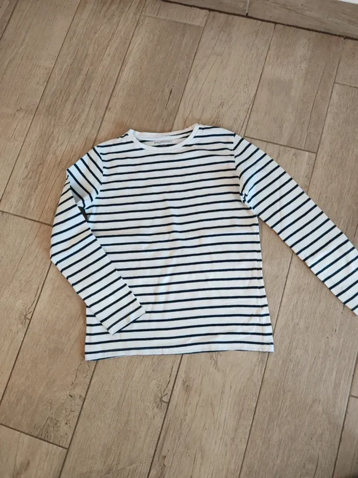 T-shirt manches longues rayé 10 ans mixte
