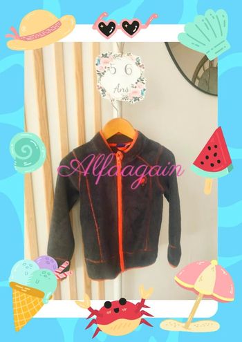 Gilet Polaire gris orange lupilu 5/6ans