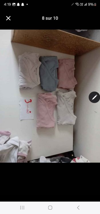 Lot de 4 bodie 2 rose 2 blanc