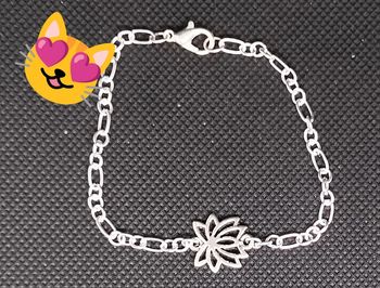Bracelet argenté fleur de lotus