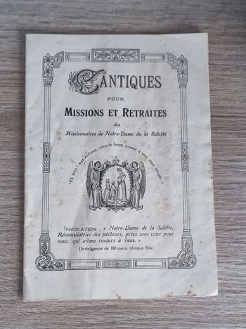 Livret Cantiques pour Missions et Retraites