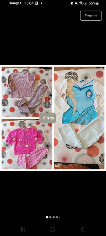 Lot 3 pyjamas princesse taille 6 ans