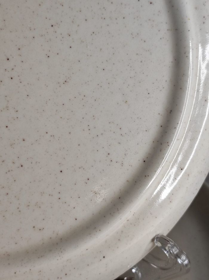 Assiettes plates grès moucheté - photo numéro 3