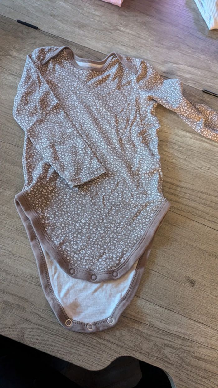 Body manches longues marron arabesque