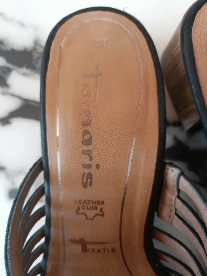 Mules noires Nubuck Tamaris - photo numéro 2
