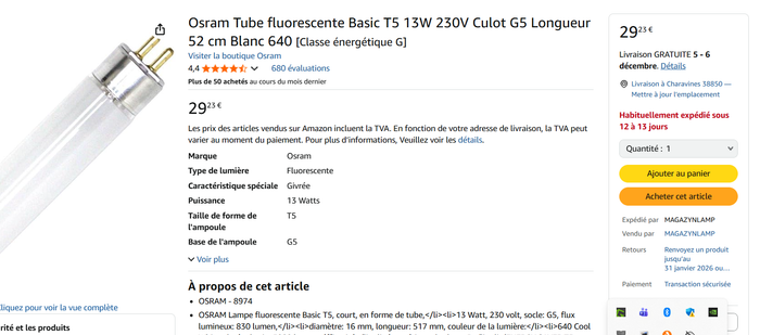 2 tubes fluorescents neufs Osram - photo numéro 2