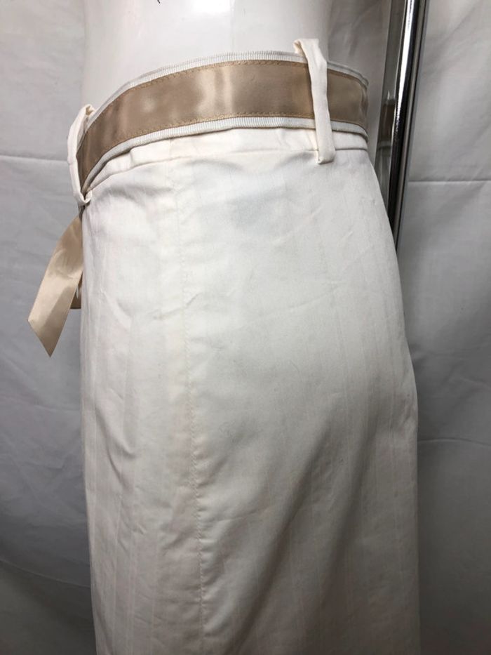 Jupe mi-longue H&M crème taille 36 38 avec ceinture très bon état - photo numéro 6